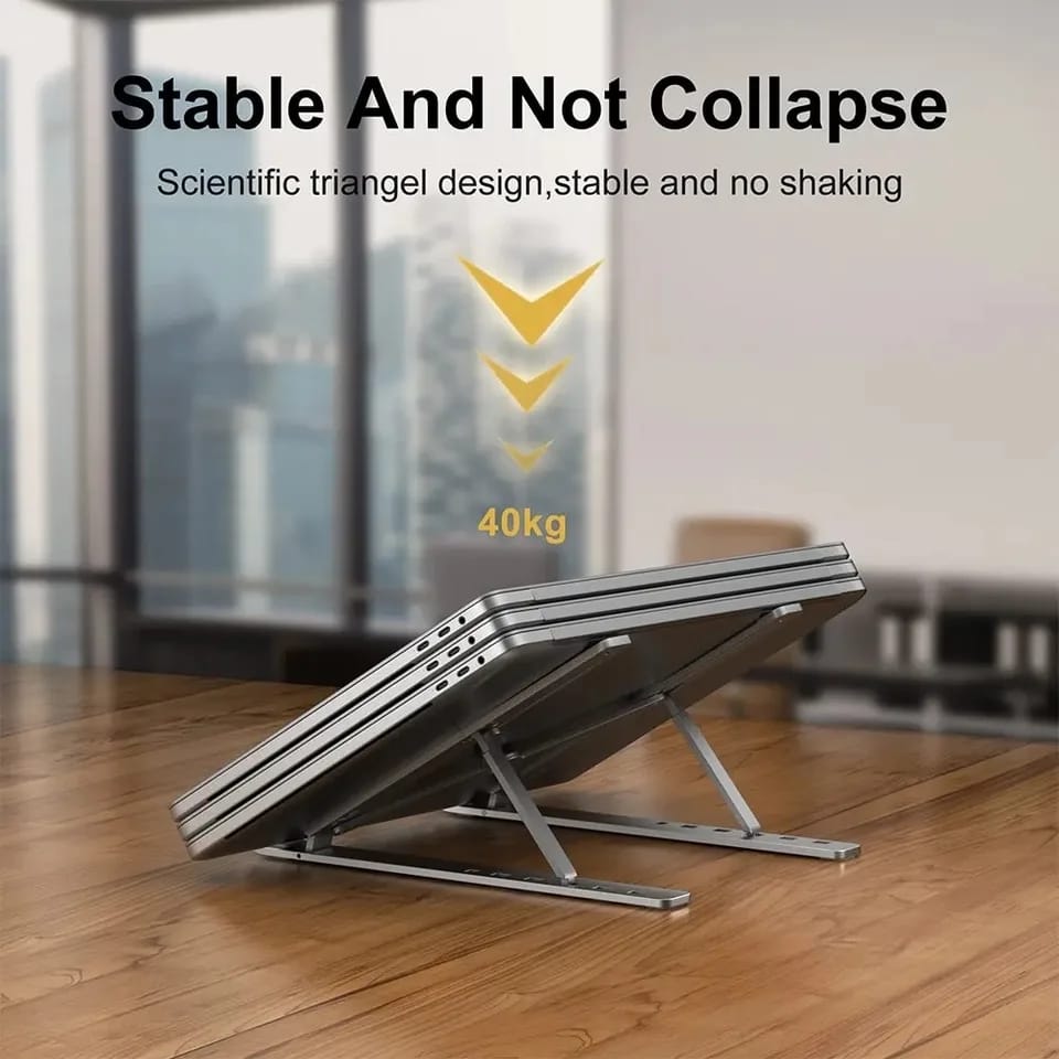 Foldable Metallic Adjustable Laptop Stand