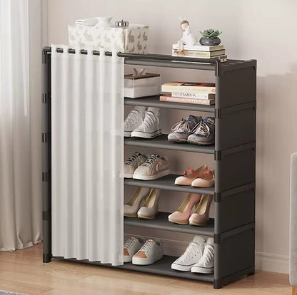 8-Layer Shoe Rack Organizer with Fabric Dustproof Cover