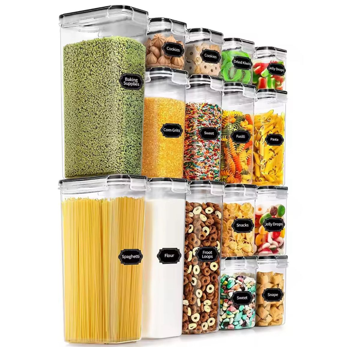 16pcs Food & Pantry Storage Containers Set