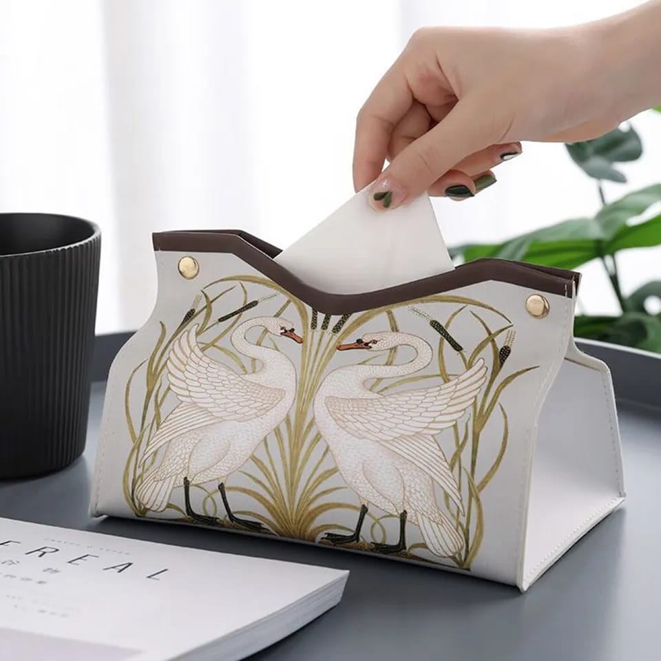PU Leather Tissue Box Organizer