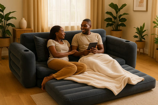 3-Seater Pull-Out Sofa Bed with Electric Air Pump