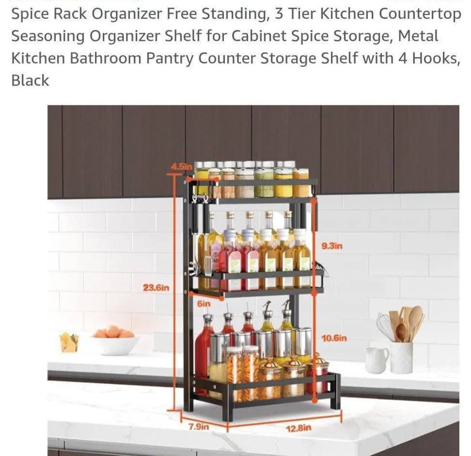 3-Tier Multi-Function Spice Storage Rack