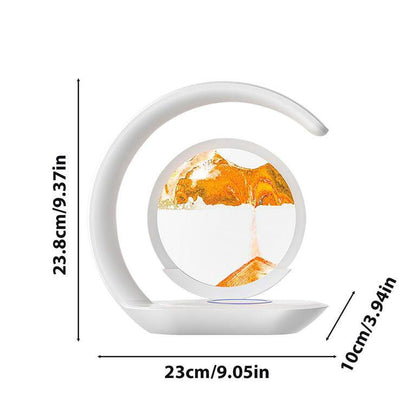 Night Light 3D Moving Sand Art Liquid Hourglass LED Lamp