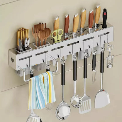 Rectangle Wall-Mounted Kitchen Organizer – Silver