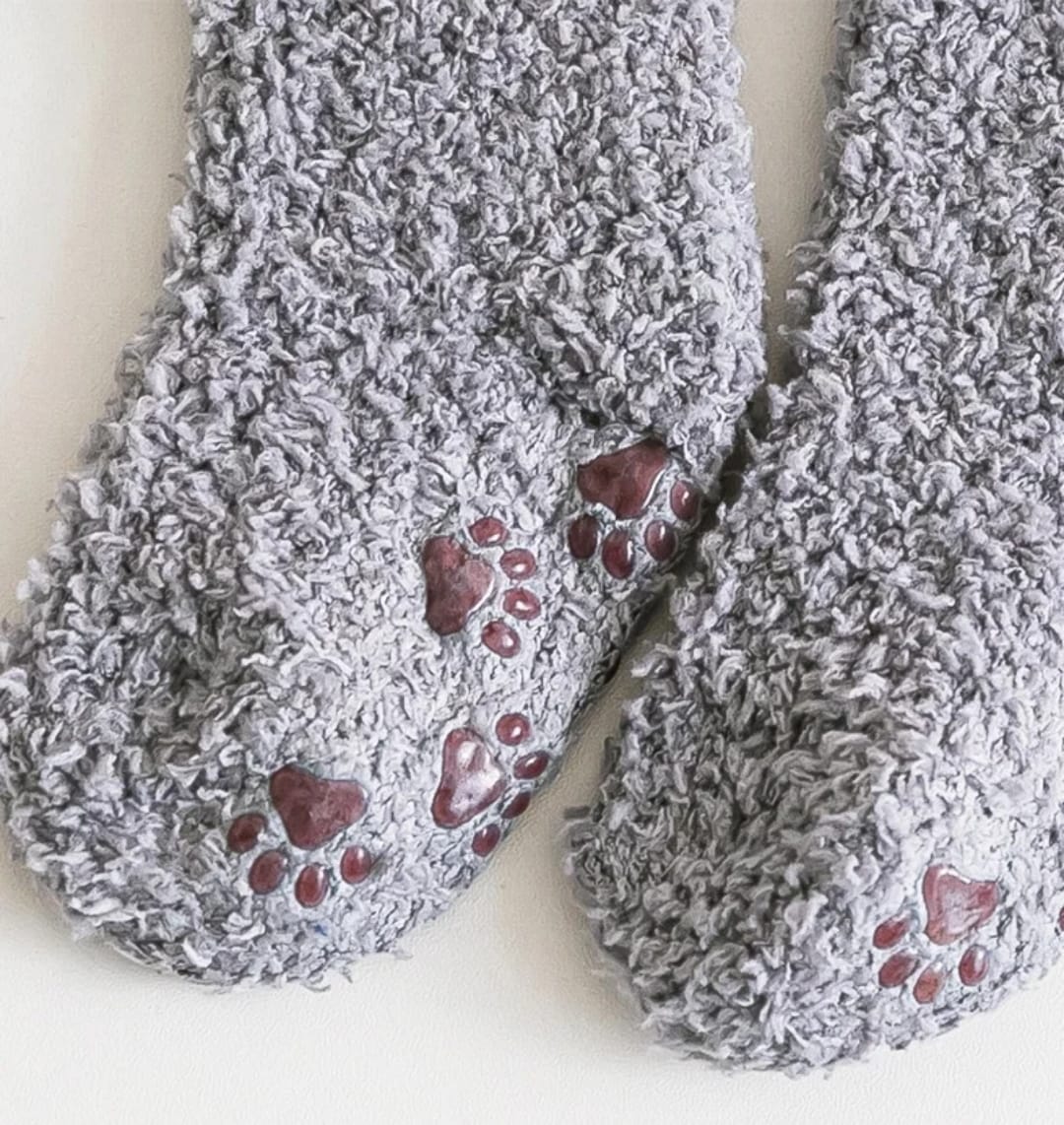 1 Pair Winter Coral Fleece Kids Socks – Anti-Slip