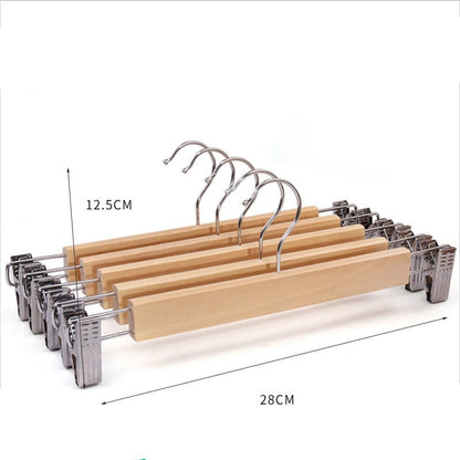 33cm High-Grade Natural Wooden Hangers (5pcs Set)