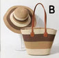 Summer Straw Woven Beach Bag + Hat Set