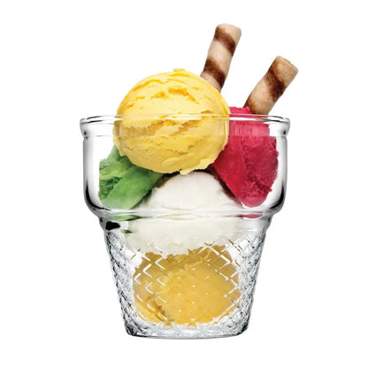 Set of 3 Pasabahce Minicornet Ice Cream Cups