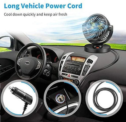 12V DC Electric Car Single Head Fan – Powerful 360° Cooling!