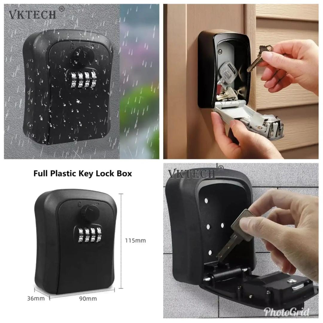 Wall-Mounted Key Lock Box – 4-Digit Combination Safe