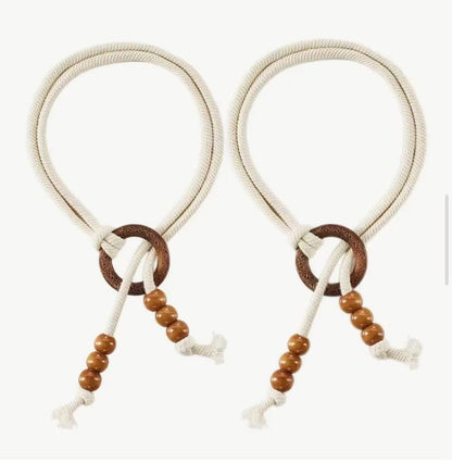 2 Pieces Vintage Natural Wood Curtain Tiebacks ✨