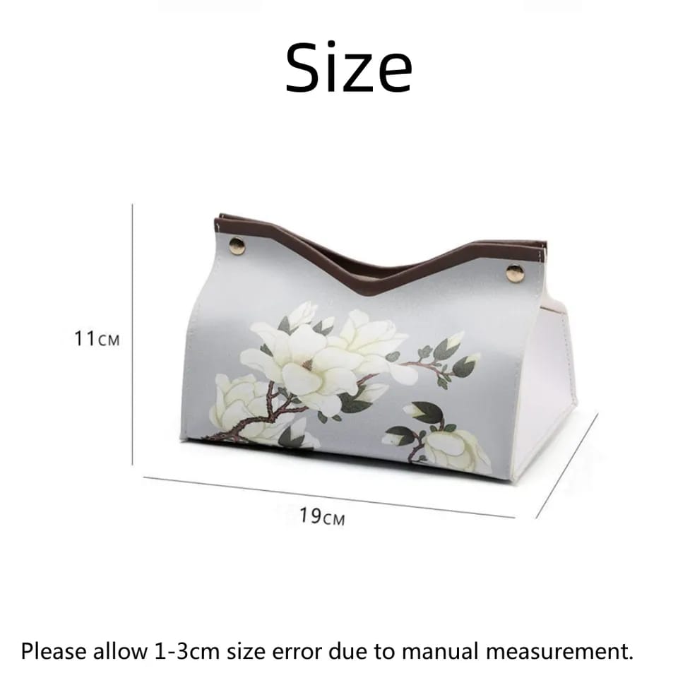 PU Leather Tissue Box Organizer