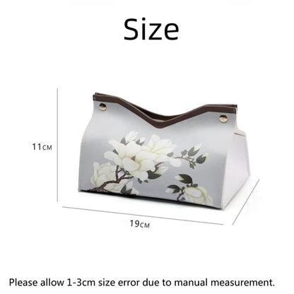 PU Leather Tissue Box Organizer