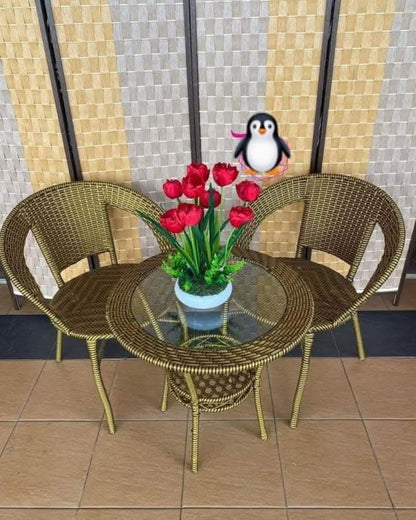 Stylish Outdoor 2 Chairs + 1 Table Set