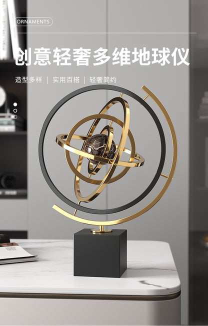 Homary Modern Abstract Art Metal Globe Ornament