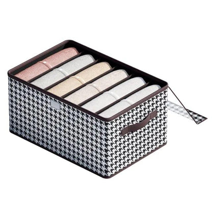 9-Grid Wardrobe & Drawer Clothes Organizer with Handles & Transparent Dust Cover