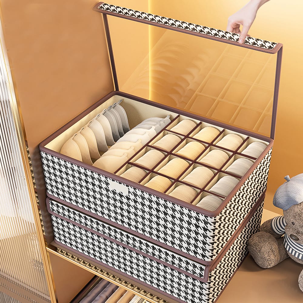 17-Grid Foldable Undergarment Organizer