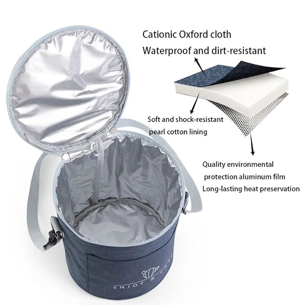 Insulated Round Lunch Bag
