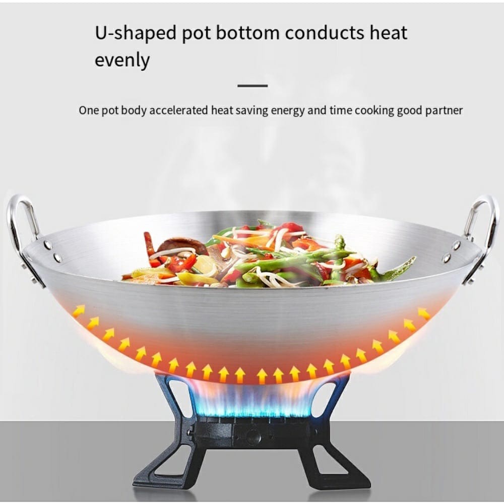 Thickened Heavy-Gauge Aluminum Wok Frying Pan