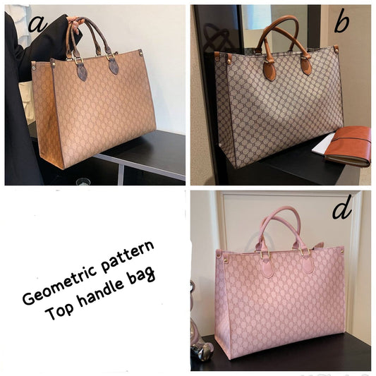 Geometric Pattern Top Handle Bag