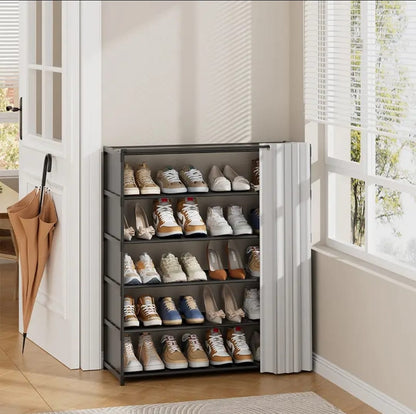 8-Layer Shoe Rack Organizer with Fabric Dustproof Cover