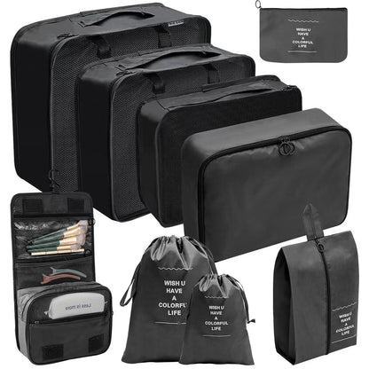 9pcs Luggage Travel Organizers/Packing Cubes Set