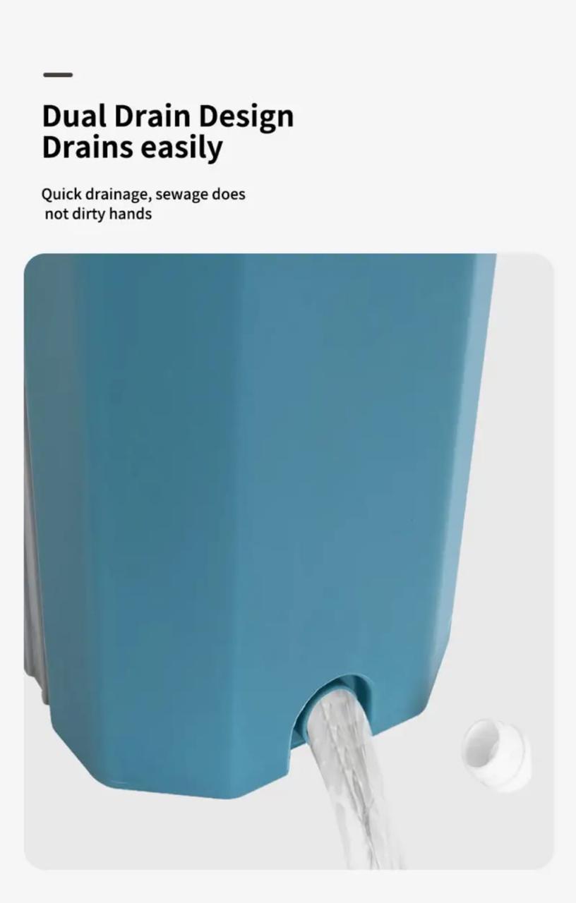 Big Bucket Flat Vertex Self-Squeeze Mop with Bucket – Hands-Free Wringing System