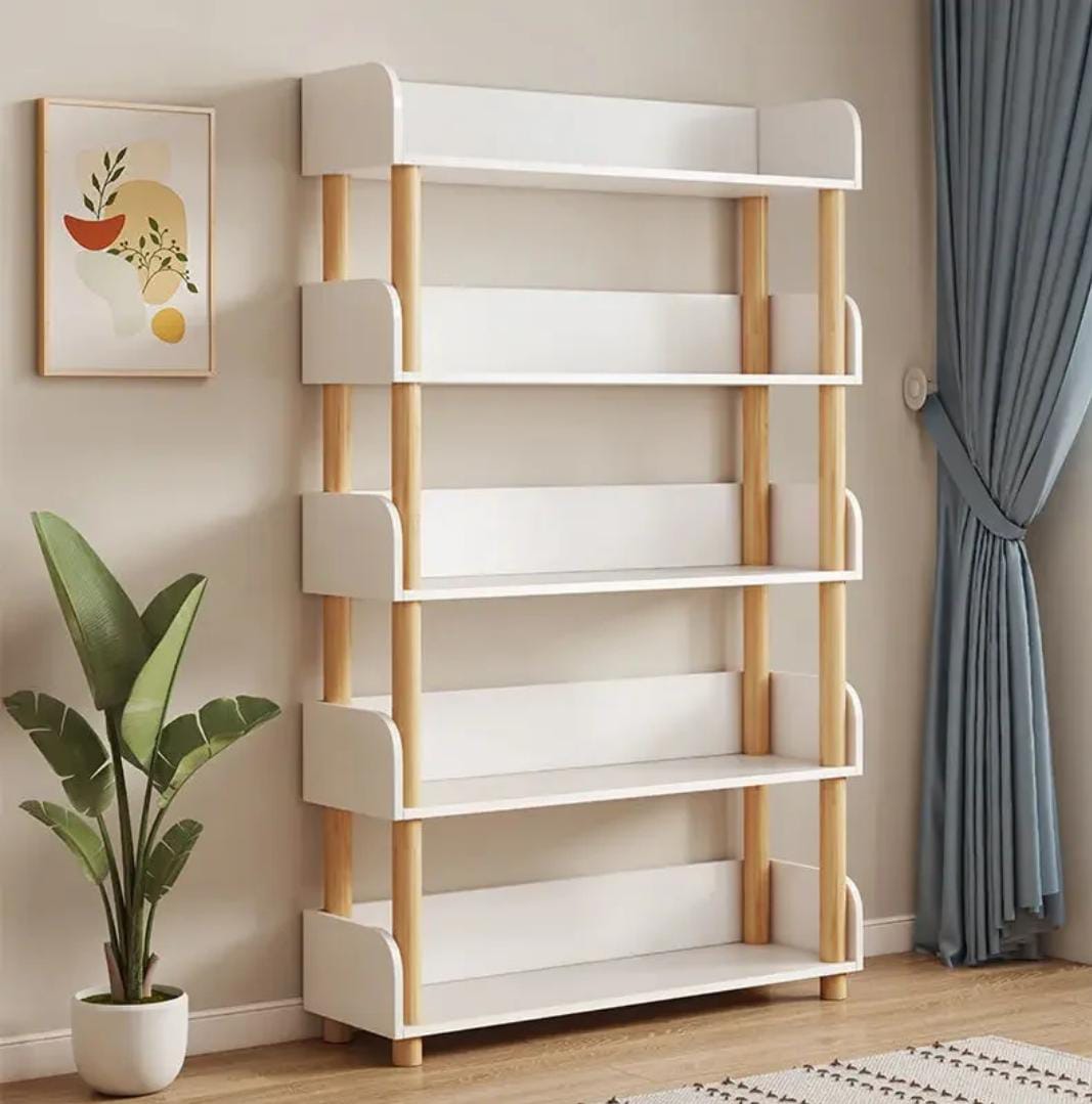 Multi-Purpose Bamboo Bookshelf with Drawer