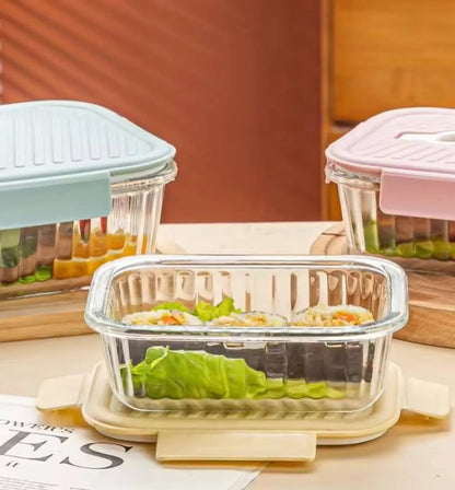 3pcs Borosilicate Ribbed Glass Food Storage Containers
