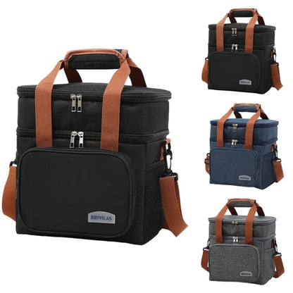 Double Compartment Insulated Lunch Bag