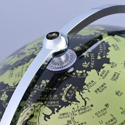 30cm Retro Metal Frame Rotating Luxury World Map Globe