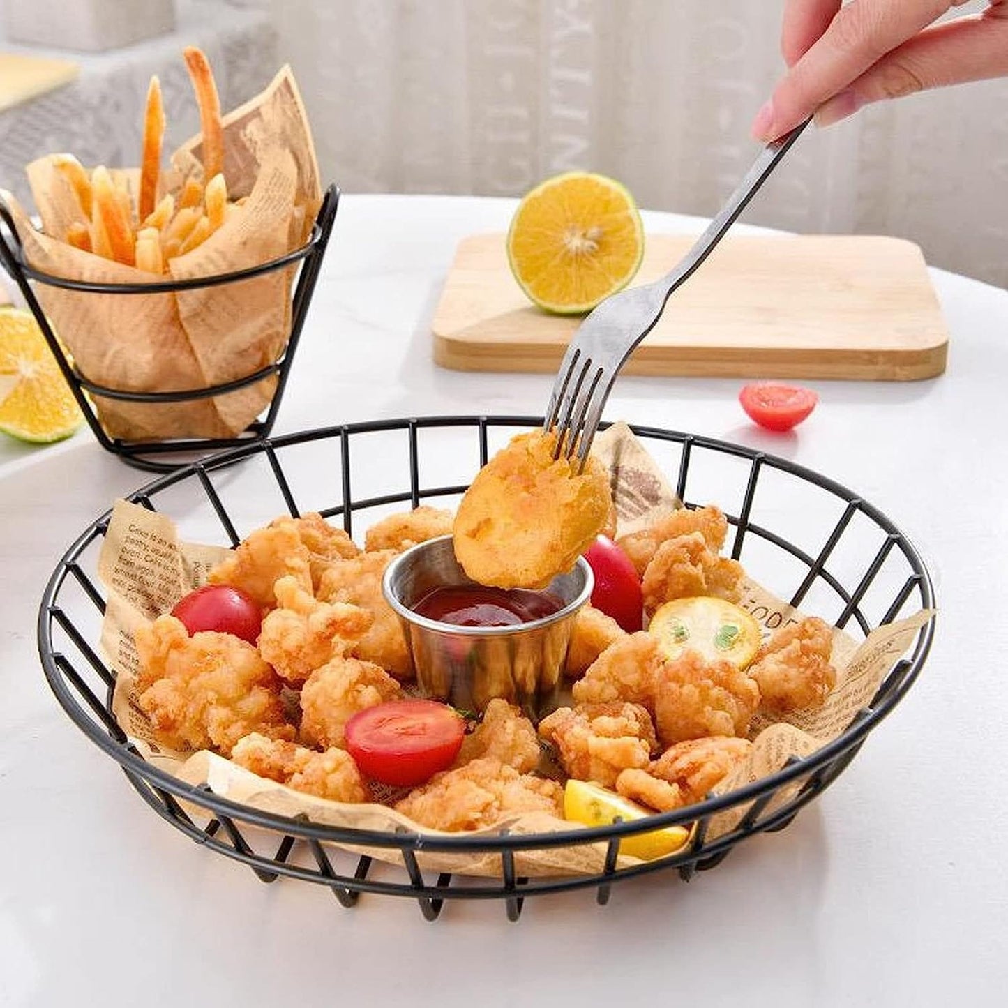 Heavy Duty Stainless Steel Fries Basket – 20cm (Round)