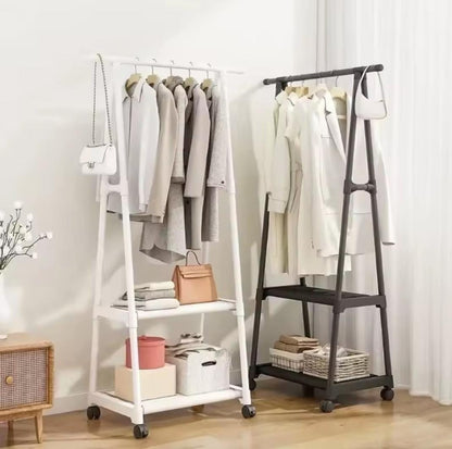Indoor Triangular Coat Rack with Wheels