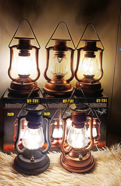 3-in-1 Solar / Rechargeable / Manual Lantern Lamp