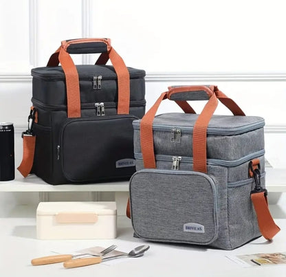 Double Compartment Insulated Lunch Bag