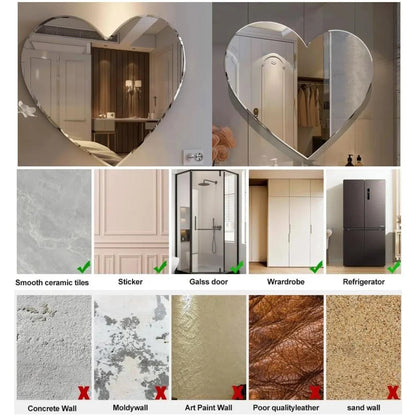 Heart-Shaped Acrylic Mirror