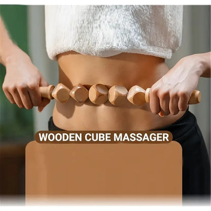 Wooden Massage Roller – 6-Cube Design