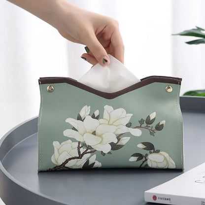 PU Leather Tissue Box Organizer