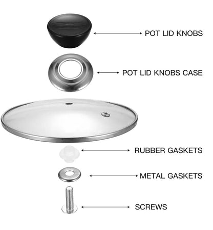 Pack of 3 Pot Lid Replacement Knobs