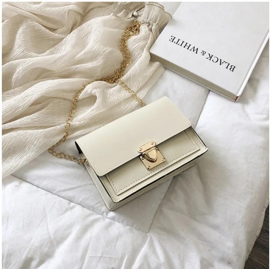 Elegant PU Leather Sling Bags with Chain Straps