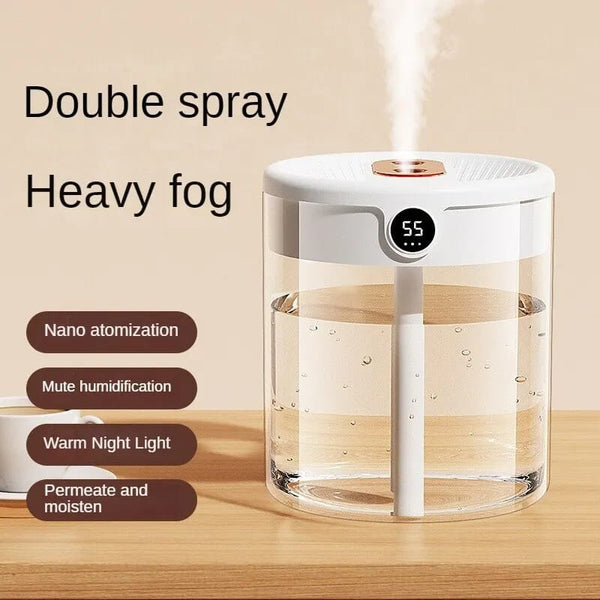 2L Double Nozzle Air Humidifier & Essential Oil Diffuser