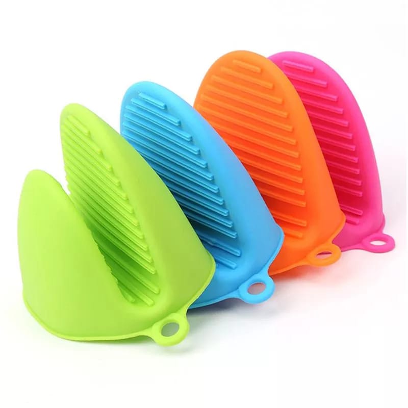 2Pc Silicone Heat-Resistant Oven Mitts & Clips