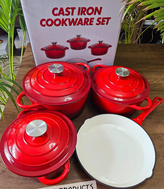 CAST IRON COOKWARE POTS SET