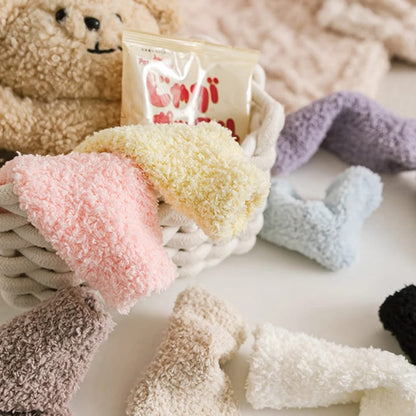 1 Pair Winter Coral Fleece Kids Socks – Anti-Slip