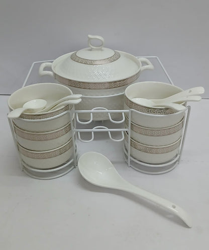15pcs Ceramic Soup Set