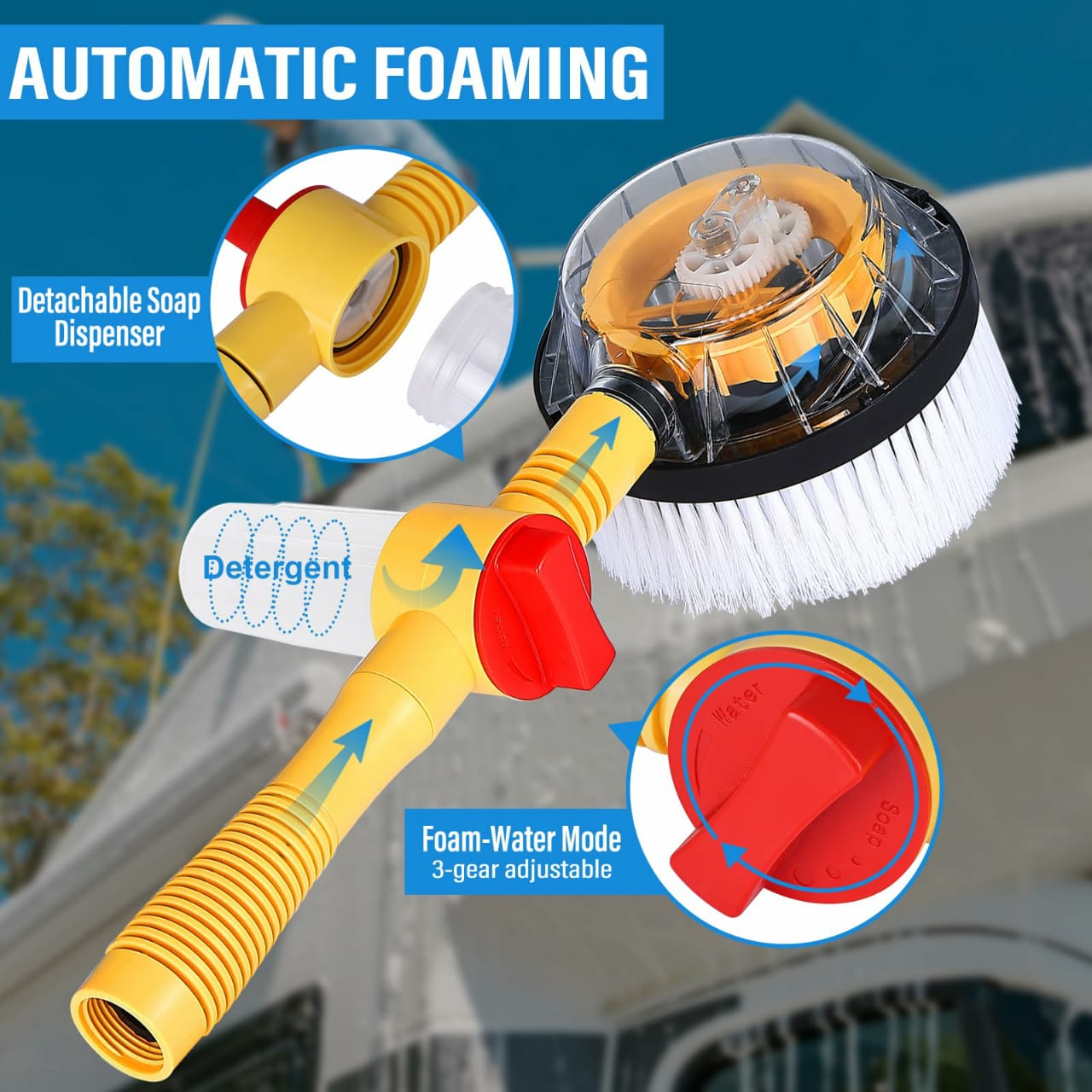 360° Spin Car Wash Brush & Complete Cleaning Kit