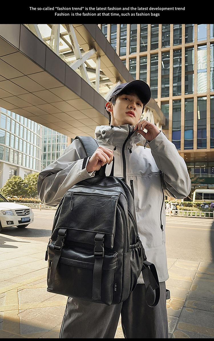 PU Leather Laptop Backpack