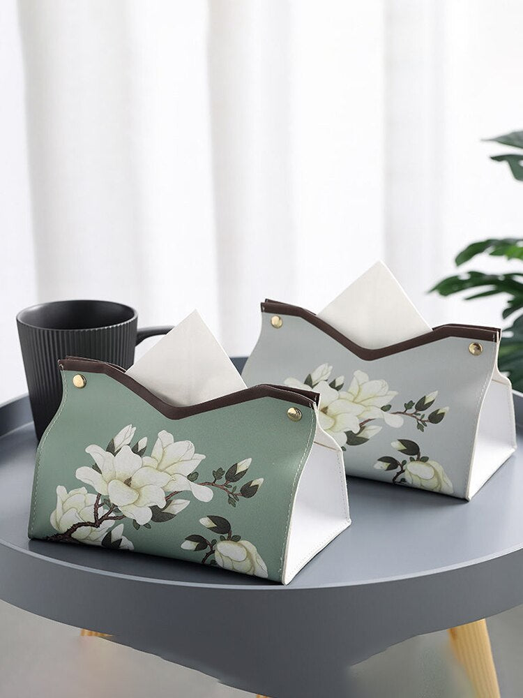 PU Leather Tissue Box Organizer