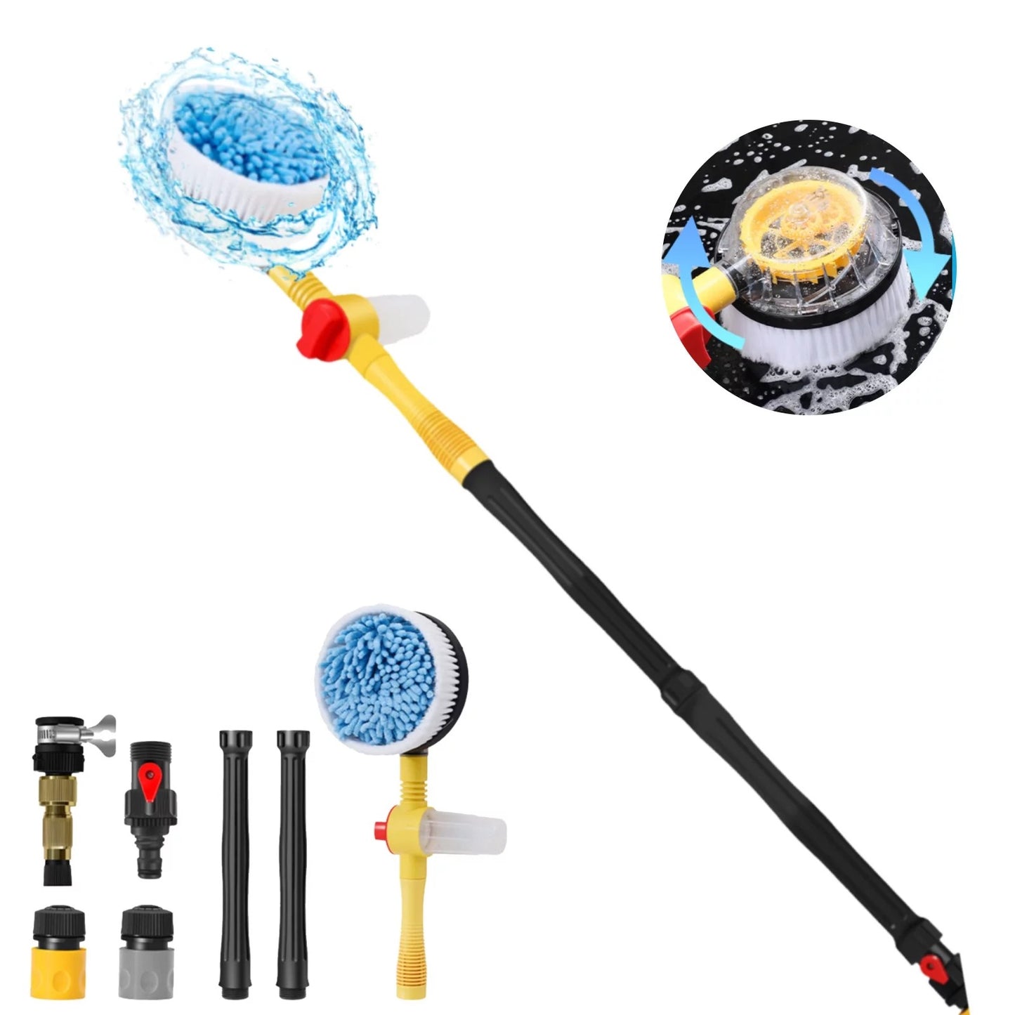 360° Spin Car Wash Brush & Complete Cleaning Kit