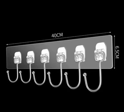Strong Self-Adhesive Wall Hanger with 6 Hooks
